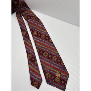 Oleg Cassini Necktie Vintage 1960s-70s Silk Striped Paisley Brocade Excellent